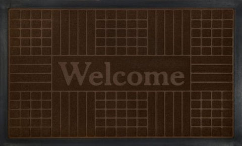 Park Avenue Collection Welcome Mat 18x30 Geometric - Coffee