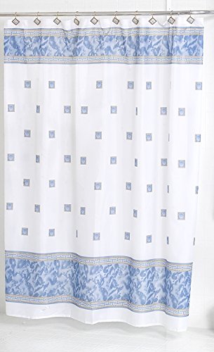 Think Out of the Box Fabric Shower Curtain 70 inch  x 72 inch  (Slate Blue)