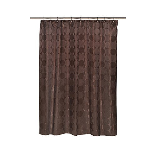 Park Avenue Deluxe Collection Park Avenue Deluxe Collection  inch Jacquard Circles inch  Fabric Shower Curtain in Brown