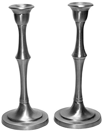 5th Avenue Collection Candle Sticks Hammered Nickel W/Velvet Box 10 inch H