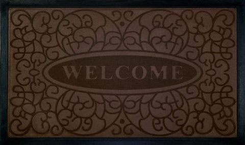 Park Avenue Collection Welcome Mat 18x30 Swirl - Coffee