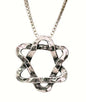 Silver Star Of David Squiggle Necklace - Chain 16 inch  Pendant 1/2 inch  X 1/2 inch 