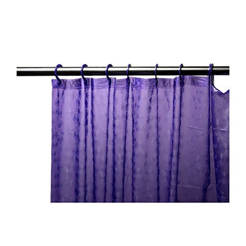 Park Avenue Deluxe Collection Park Avenue Deluxe Collection Purple Embossed PEVA Shower Curtain with Built-in Hooks