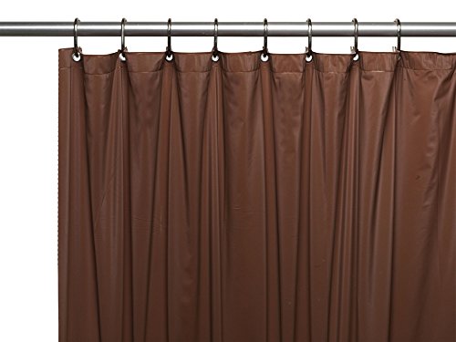 Royal Bath Heavy 3 Gauge Vinyl Shower Curtain Liner with Weighted Magnets and Metal Grommets (72 inch  x 72 inch ) - Brown