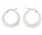 Ben and Jonah Stainless Steel 3 Layered Crescent Hoop Earring