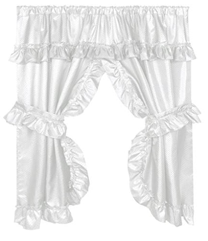 Park Avenue Deluxe Collection Park Avenue Deluxe Collection  inch Lauren inch  Window Curtain with Ruffled Valance White