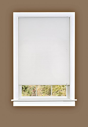 Busy Bee Collection Set of 2 White Honeycomb Cellular Pleated Light Filtering Room Insulating Shades (23 inch  x 64 inch )