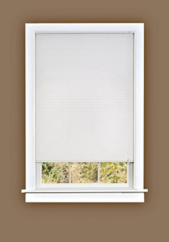 Busy Bee Collection Set of 6 White Honeycomb Cellular Pleated Light Filtering Room Insulating Shades (23 inch  x 64 inch )