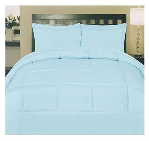 ComfortLiving Down Alternative 5 Piece Embossed Comforter Set - Light Blue (Queen)