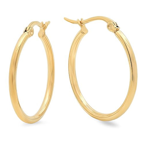 Ben and Jonah Ladies 18 KT Gold Plated 25MM Hoop Earrings