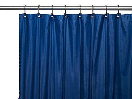 Park Avenue Deluxe Collection Park Avenue Deluxe Collection Premium 4 Gauge Vinyl Shower Curtain Liner w/ Weighted Magnets and Metal Grommets in Navy