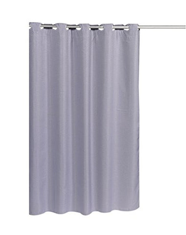 Park Avenue Deluxe Collection Park Avenue Deluxe Collection Pre Hooked? Waffle Weave Fabric Shower Curtain in Pewter