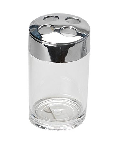 Park Avenue Deluxe Collection Park Avenue Deluxe Collection Clear with Chrome-Colored Trim Rib-Textured Toothbrush Holder