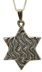 Silver Star Of David Necklace - Chain 18 inch  Pendant 3/4 inch  H 3/4 inch  W