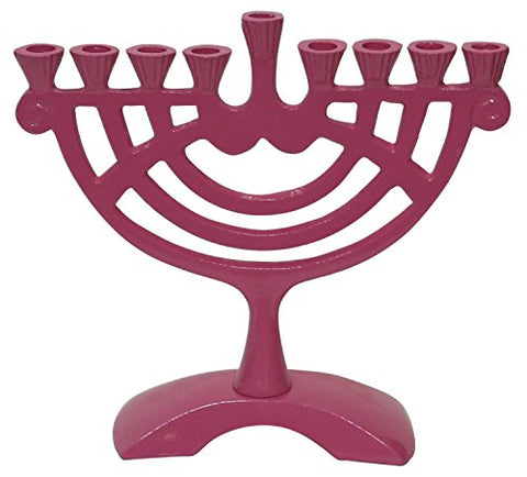 Lamp Lighters Ultimate Judaica Aluminium Menorah Pink -6 inch H