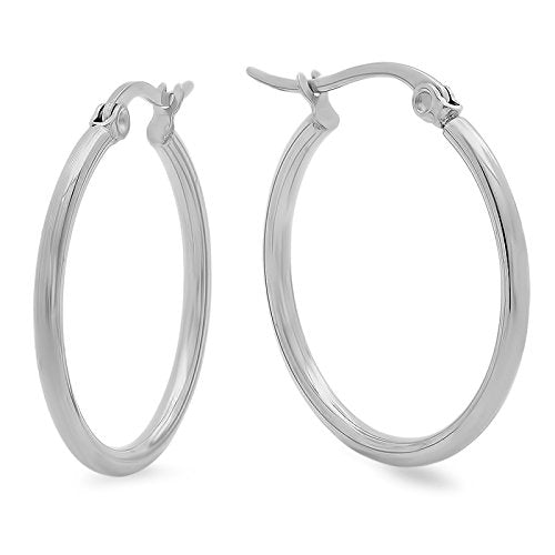 Ben and Jonah Ladies Stainless Steel 25mm Hoop Earrings