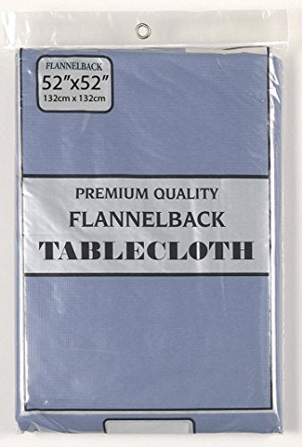 Dinner Collection by Bon Appetit Solid Color Vinyl Tablecloth with Polyester Flannel Backing - Slate Rectangle (52 inch  x 70 inch )