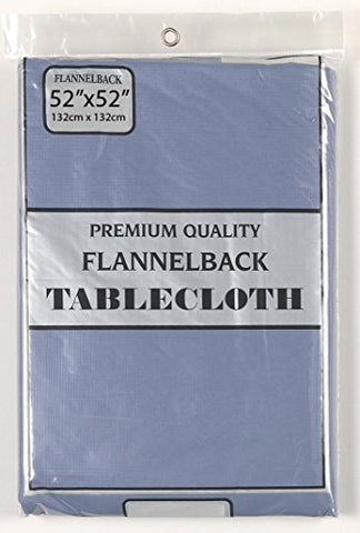 Dinner Collection by Bon Appetit Solid Color Vinyl Tablecloth with Polyester Flannel Backing - Slate Square (52 inch  x 52 inch )