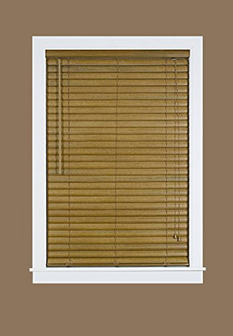 Plantation Collection Vinyl Venetian 2-Inch Mini Blind - Woodtone - 32 inch  x 64 inch  (Actual Measurement 31.5 inch  x 64 inch )