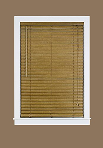 Plantation Collection Vinyl Venetian 2-Inch Mini Blind - Woodtone - 27 inch  x 64 inch  (Actual Measurement 26.5 inch  x 64 inch )