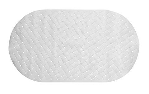 Royal Bath Anti Slip Woven Look Vinyl Bath Tub Mat (15 inch  x 27 inch ) - Ivory