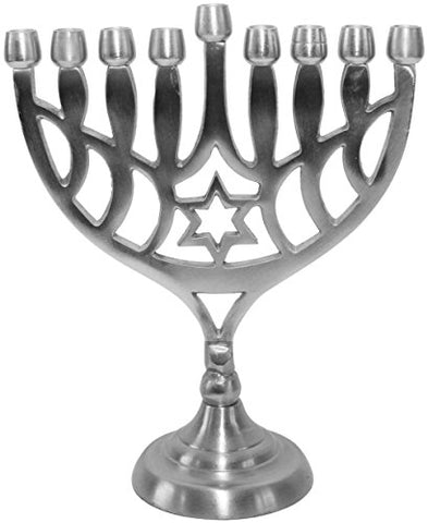 Lamp Lighters Ultimate Judaica Menorah Pewter - 8.5 inch H