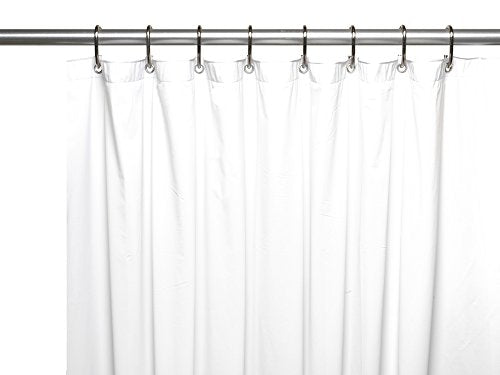 Park Avenue Deluxe Collection Park Avenue Deluxe Collection Premium 4 Gauge Vinyl Shower Curtain Liner w/ Weighted Magnets and Metal Grommets in White