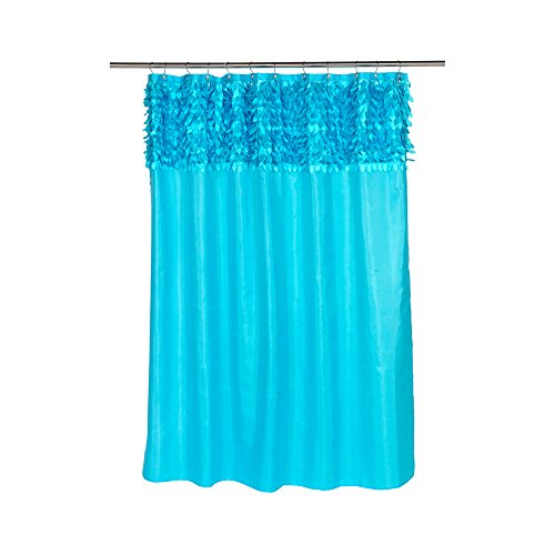 Park Avenue Deluxe Collection Park Avenue Deluxe Collection  inch Jasmine inch  Fabric Shower Curtain in Cyan Blue