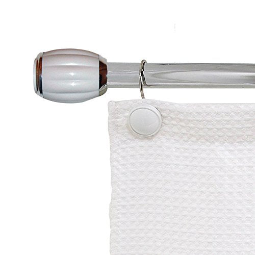 Park Avenue Deluxe Collection Park Avenue Deluxe Collection  inch Chrome/White inch  Steel Shower Curtain Tension Rod with Decorative Resin Finals