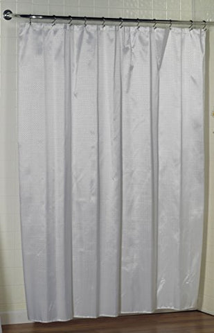 BenandJonah Collection Fabric Shower Curtain 70 x 72 inch  Dobby White