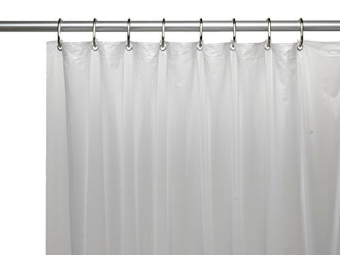 Park Avenue Deluxe Collection Park Avenue Deluxe Collection Premium 4 Gauge Vinyl Shower Curtain Liner w/ Weighted Magnets and Metal Grommets in Frosty Clear