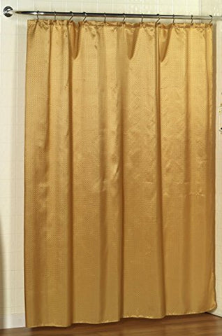 BenandJonah Collection Fabric Shower Curtain 70 x 72 inch  Dobby Gold