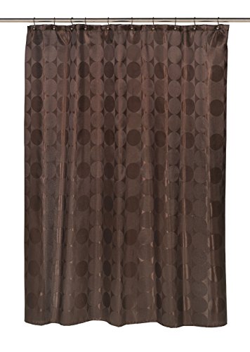 Royal Bath Collection Circle Line Fabric Shower Curtain 70 inch  x 72 inch  (Brown)