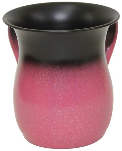 Ultimate Judaica Wash Cup Stainless Steel Pink With Sparkle - 5.5 inch H