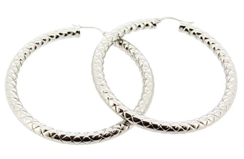 Ben and Jonah Stainless Steel Hoop Earring with Braided Design (50mm)