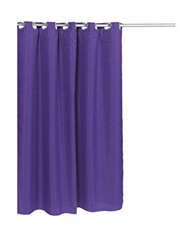 Park Avenue Deluxe Collection Park Avenue Deluxe Collection Pre Hooked? Waffle Weave Fabric Shower Curtain in Purple