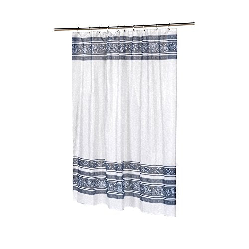 Park Avenue Deluxe Collection Park Avenue Deluxe Collection  inch Fleur inch  Fabric Shower Curtain in Silver