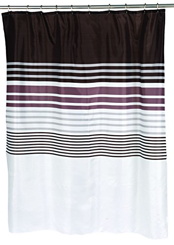 BenandJonah Collection Fabric Shower Curtain 70 x 72 inch  Brown Stripped Christina