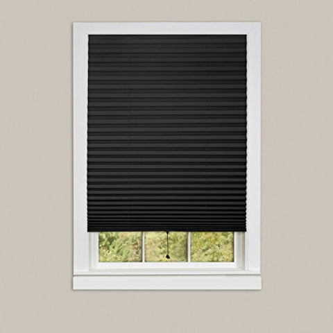 Park Avenue Collection 1-2-3 Vinyl Room Darkening Temporary Pleated Shade - Black - 48x75