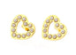 Ben and Jonah Stainless Steel Gold Plated Heart Shaped Stud Earring with Encrusted Faux Pearls