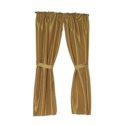 Park Avenue Deluxe Collection Park Avenue Deluxe Collection  inch Lauren inch  Diamond-Piqued 100% Polyester Window Curtain in Gold