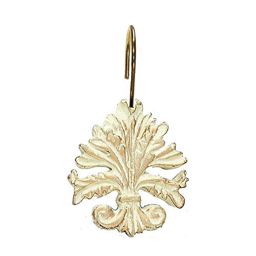 Park Avenue Deluxe Collection Park Avenue Deluxe Collection  inch Fleur dis Lis inch  Resin Shower Curtain Hooks in Brushed Gold