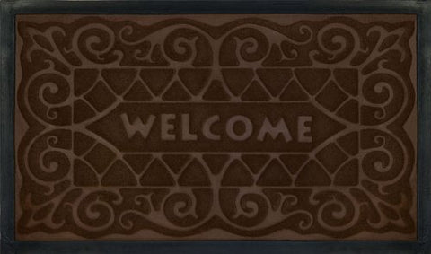 Park Avenue Collection Welcome Mat 18x30 Wrought Iron - Coffee