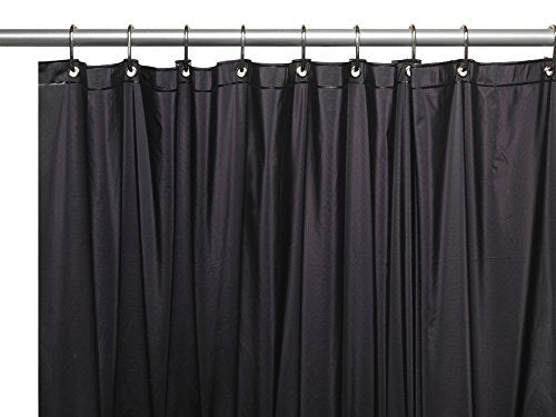 Park Avenue Deluxe Collection Park Avenue Deluxe Collection Hotel Collection 8 Gauge Vinyl Shower Curtain Liner w/ Metal Grommets in Black