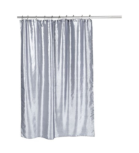 Park Avenue Deluxe Collection  inch Shimmer inch  Faux Silk Shower Curtain in Pewter