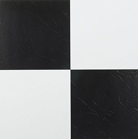Park Avenue Collection NEXUS Black & White 12 Inch x 12 Inch Self Adhesive Vinyl Floor Tile #103 - 20 Tiles