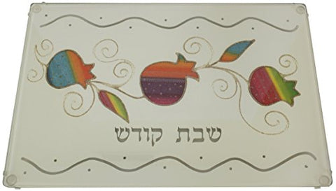 Ultimate Judaica Lazer Cut Challah Tray On Legs Applique - Rainbow - White - 910815-34 - 15  inch  W X 10  inch  L