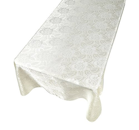 Park Avenue Deluxe Collection Park Avenue Deluxe Collection  inch Rose Damask inch  52 inch x70 inch  Fabric Tablecloth in Ivory