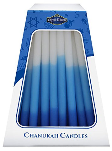 Lamp Lighters Ultimate Judaica Chanukah Candles - European Collection - 45 Pack - Blue/White - 6 inch 