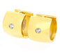 Ben and Jonah Stainless Steel Gold Plated Wide Huggie Earring with One Stone